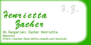 henrietta zacher business card